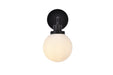 Elegant Lighting - LD7030W8BK - One Light Bath - Hanson - Black And Frosted Shade