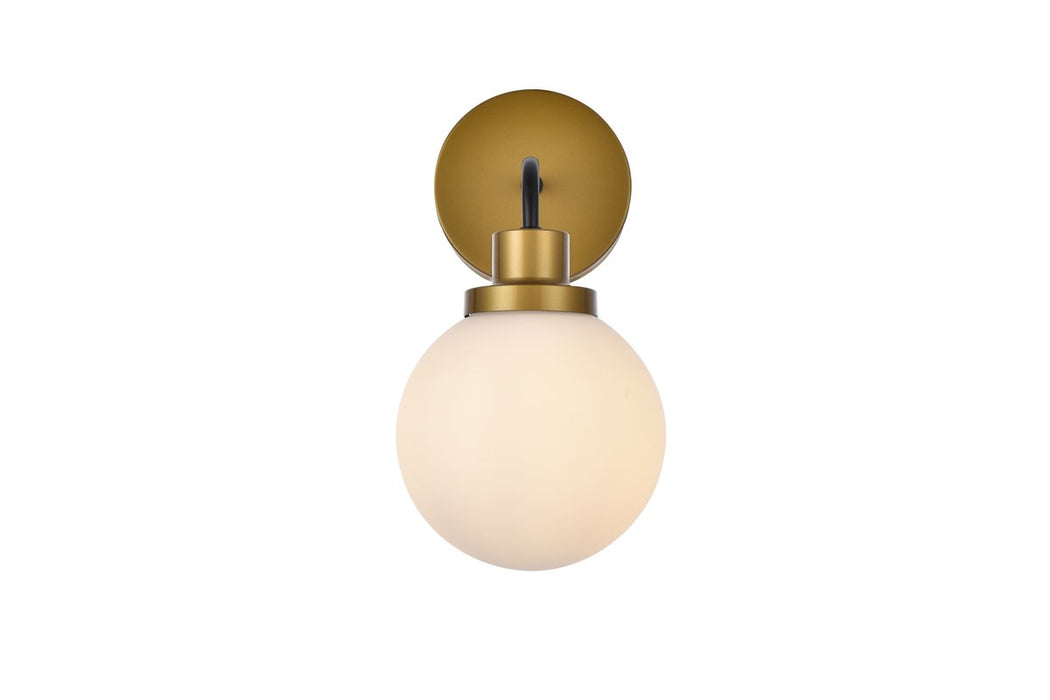 Elegant Lighting - LD7030W8BRB - One Light Bath - Hanson - Black And Brass And Frosted Shade
