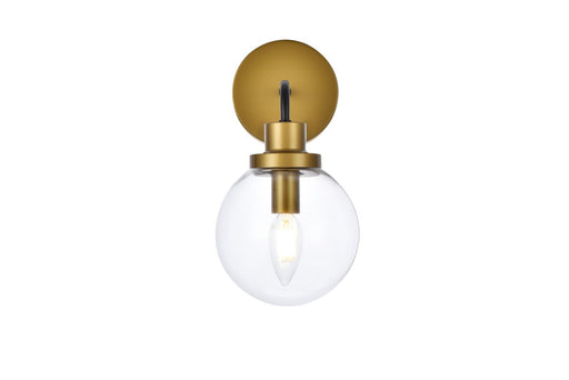 Elegant Lighting - LD7031W8BRB - One Light Bath - Hanson - Black And Brass And Clear Shade