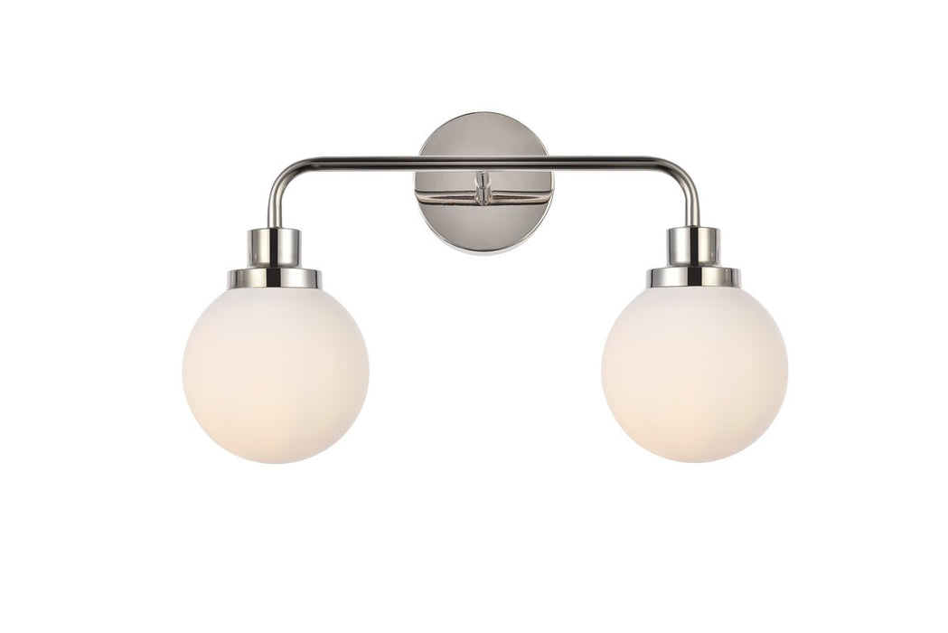 Elegant Lighting - LD7032W19PN - Two Light Bath - Hanson - Polished Nickel And Frosted Shade