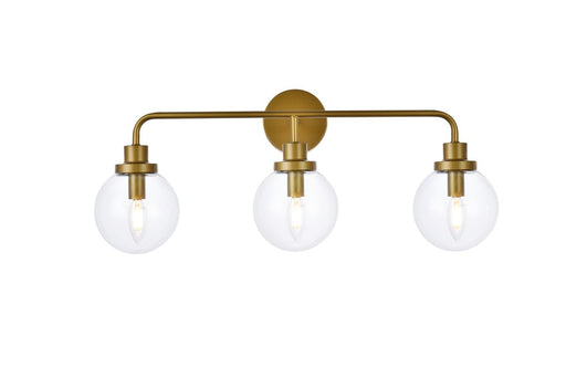 Elegant Lighting - LD7035W28BR - Three Light Bath - Hanson - Brass And Clear Shade