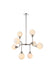 Elegant Lighting - LD7038D36PN - Eight Light Pendant - Hanson - Polished Nickel And Frosted Shade