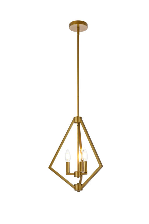 Elegant Lighting - LD7061D14BR - Three Light Pendant - Irina - Brass