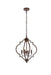 Elegant Lighting - LD7064D16WOK - Four Light Pendant - Sandara - Weathered Oak