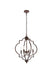 Elegant Lighting - LD7065D20WOK - Four Light Pendant - Sandara - Weathered Oak