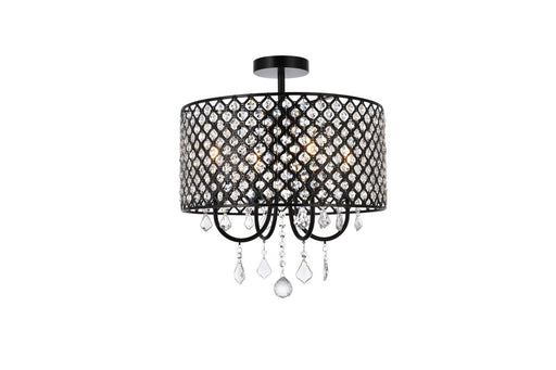 Elegant Lighting - LD710F17BK - Four Light Flush Mount - Elise - Black