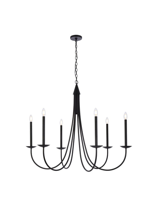 Elegant Lighting - LD810D42BK - Six Light Pendant - Cohen - Black