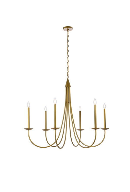 Elegant Lighting - LD810D42BR - Six Light Pendant - Cohen - Brass