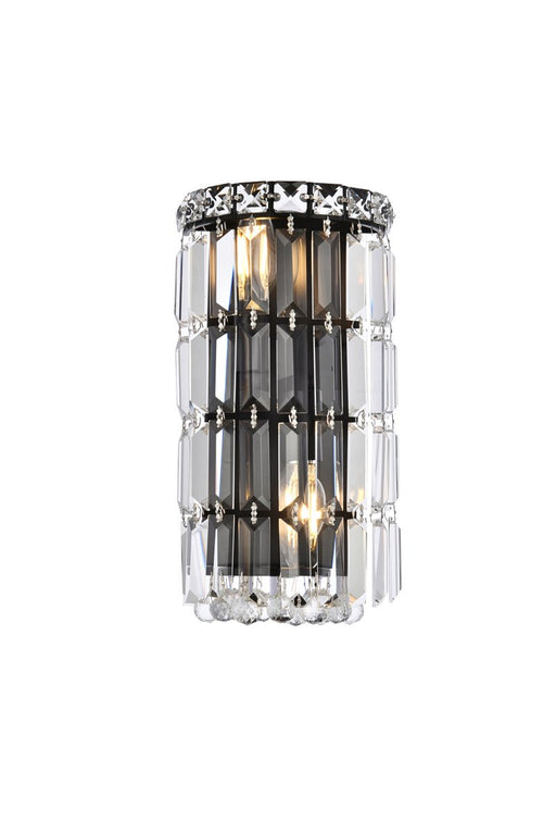 Elegant Lighting - V2030W6BK/RC - Two Light Wall Sconce - Maxime - Black And Clear