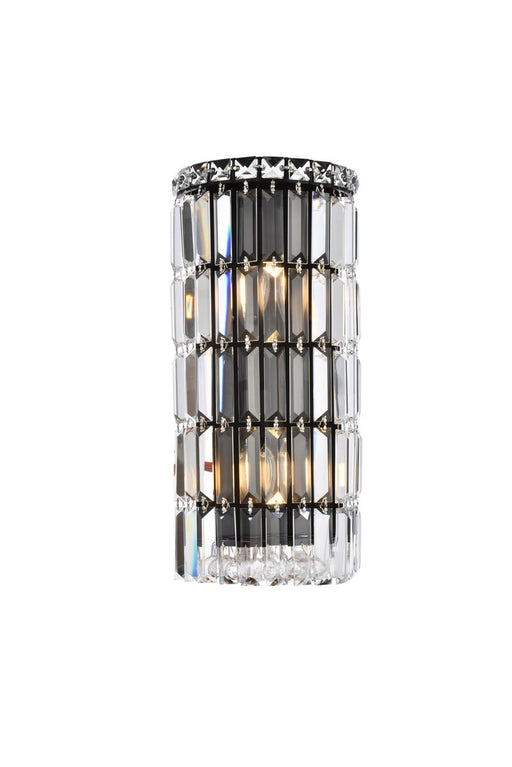 Elegant Lighting - V2030W8BK/RC - Two Light Wall Sconce - Maxime - Black And Clear