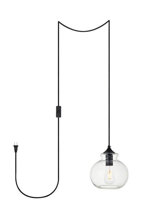 Elegant Lighting - LDPG2245BK - One Light Plug in Pendant - Destry - Black