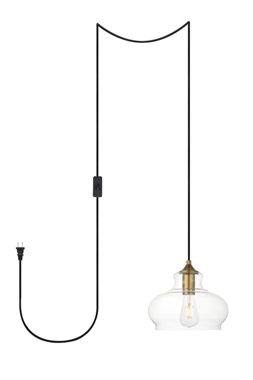 Elegant Lighting - LDPG2246BR - One Light Plug in Pendant - Destry - Brass