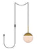 Elegant Lighting - LDPG6030BR - One Light Plug in Pendant - Eclipse - Brass And Frosted White