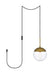 Elegant Lighting - LDPG6031BR - One Light Plug in Pendant - Eclipse - Brass And Clear