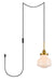 Elegant Lighting - LDPG6257BR - One Light Plug in Pendant - Lye - Brass And Frosted White