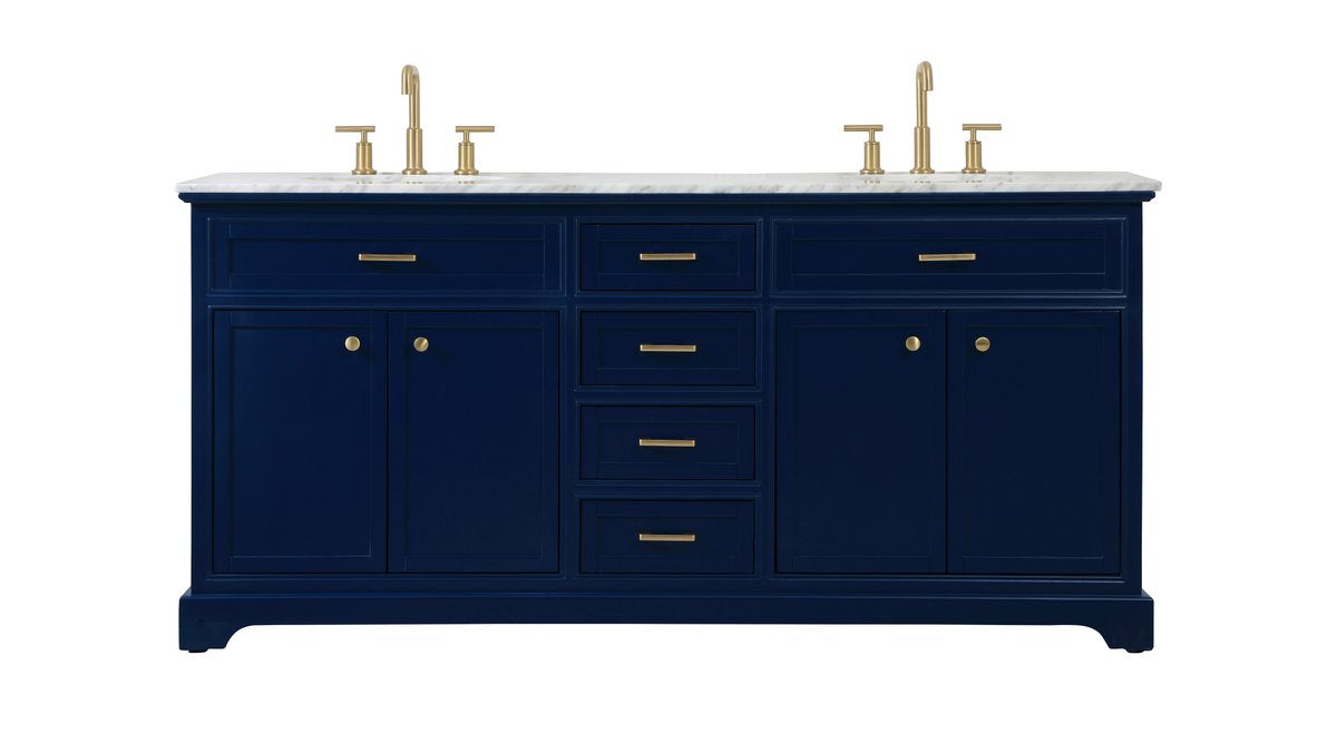 Elegant Lighting - VF15072DBL - Double Bathroom Vanity - Americana - Blue