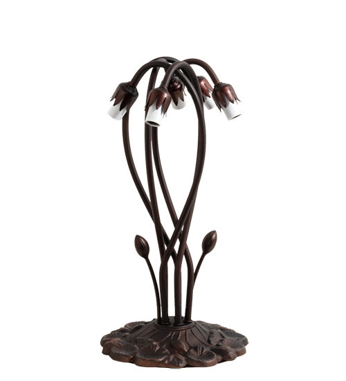 Meyda Tiffany - 10201 - Five Light Table Base - Lily - Mahogany Bronze