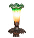 Meyda Tiffany - 13311 - One Light Accent Lamp - Amber/Green Pond Lily - Mahogany Bronze