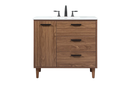 Elegant Lighting - VF47036WB - Single Bathroom Vanity - Baldwin - Walnut Brown