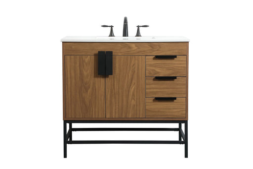 Elegant Lighting - VF48836WB - Single Bathroom Vanity - Eugene - Walnut Brown