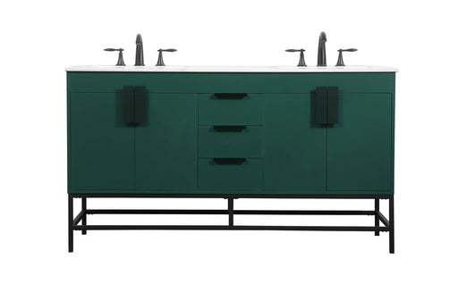 Elegant Lighting - VF48860DMGN - Double Bathroom Vanity - Eugene - Green