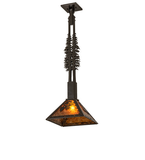 Meyda Tiffany - 238020 - One Light Pendant - Winter Pine - Timeless Bronze