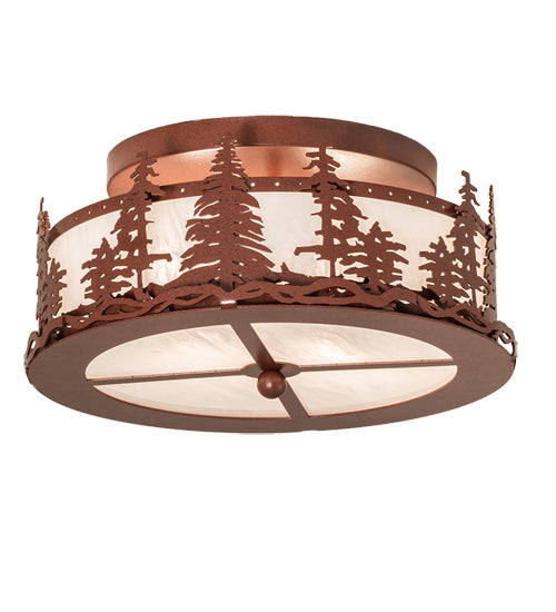 Meyda Tiffany - 238688 - Two Light Flushmount - Tall Pines - Rust