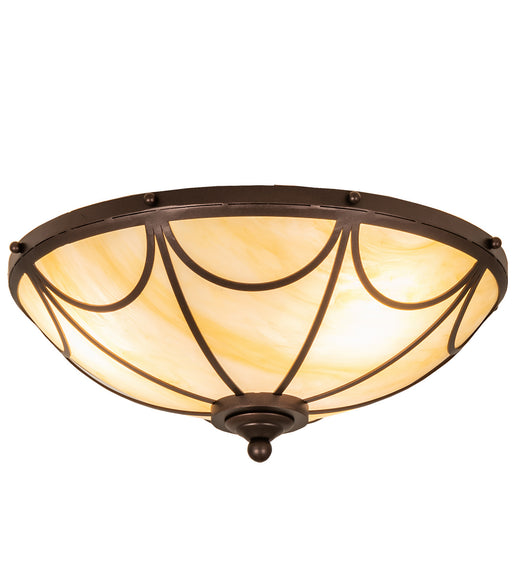 Meyda Tiffany - 239068 - Three Light Flushmount - Carousel - Mahogany Bronze