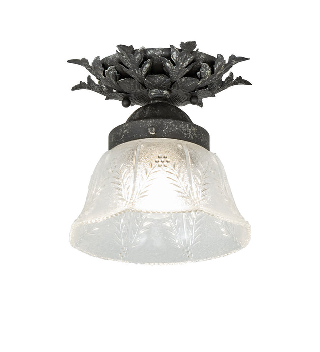 Meyda Tiffany - 239955 - One Light Flushmount - Fancy Floral - Pewter,Antique