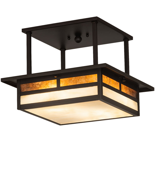 Meyda Tiffany - 243048 - Two Light Flushmount - Hyde Park - Oil Rubbed Bronze