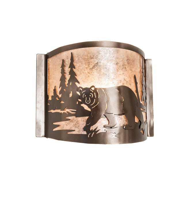 Meyda Tiffany - 243424 - One Light Wall Sconce - Bear At Lake - Bronze
