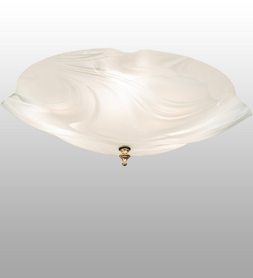 Meyda Tiffany - 244011 - Three Light Flushmount - Metro - Polished Brass