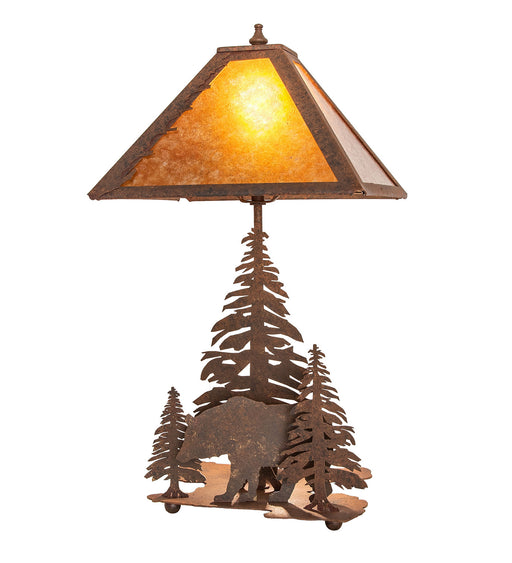 Meyda Tiffany - 244667 - Two Light Table Lamp - Northwoods Lone Bear - Rust