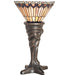 Meyda Tiffany - 244879 - One Light Mini Lamp - Tiffany Jeweled Peacock - Mahogany Bronze