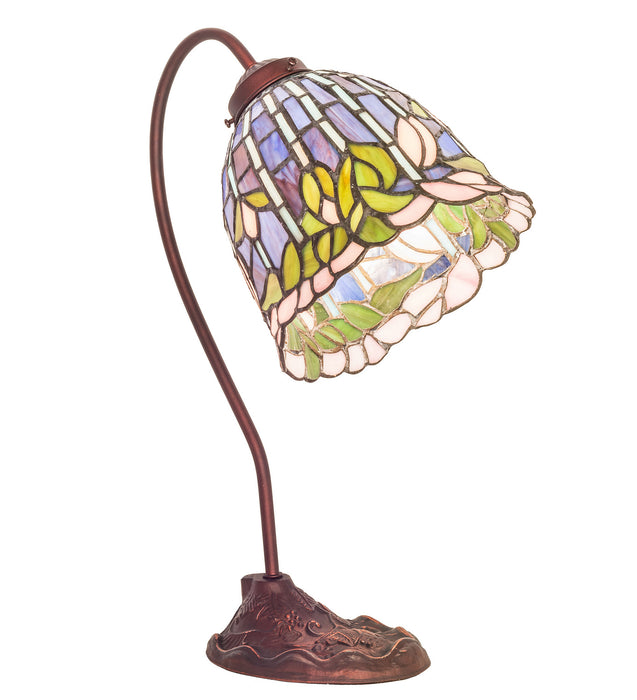 Meyda Tiffany - 247789 - One Light Desk Lamp - Tiffany Flowering Lotus - Mahogany Bronze