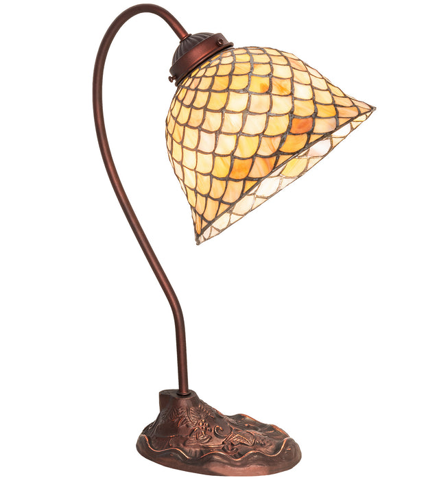 Meyda Tiffany - 247821 - One Light Table Lamp - Tiffany Fishscale - Mahogany Bronze