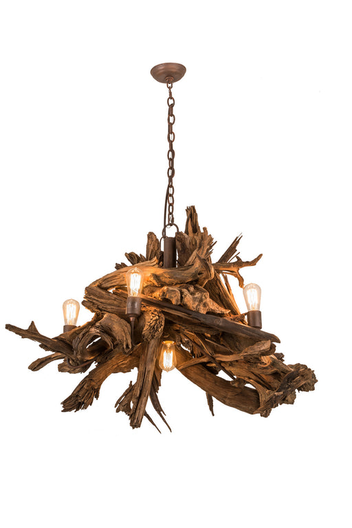 Meyda Tiffany - 248859 - Six Light Chandelier - Driftwood - Rust,Natural Wood