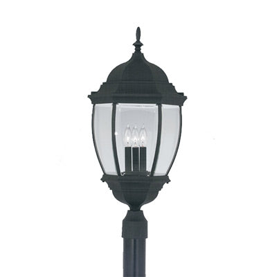 Designers Fountain - 2446-BK - Three Light Post Lantern - Tiverton - Black