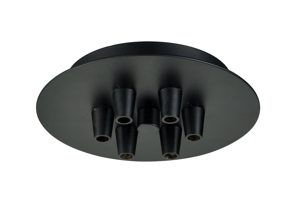 Innovations - 106-BK - Six Light Multi Port Canopy - Custom Cord - Matte Black