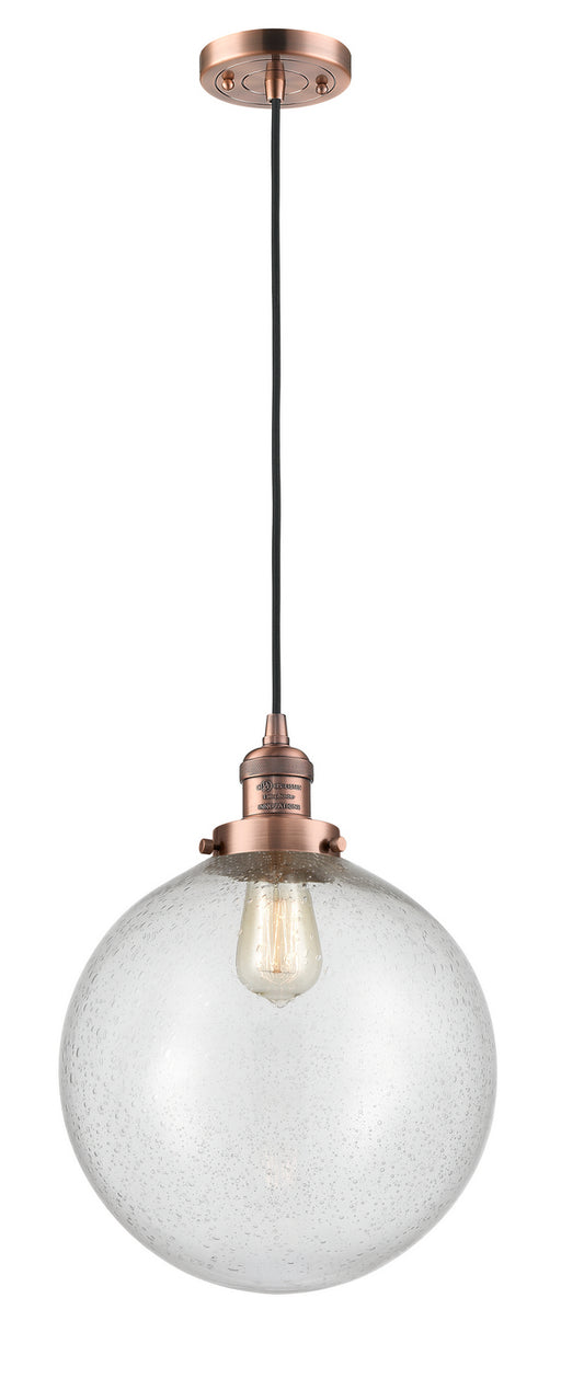 Innovations - 201C-AC-G204-12-LED - LED Mini Pendant - Franklin Restoration - Antique Copper
