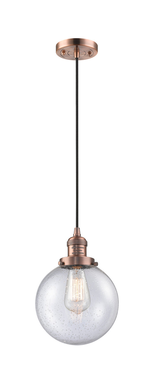 Innovations - 201C-AC-G204-8-LED - LED Mini Pendant - Franklin Restoration - Antique Copper