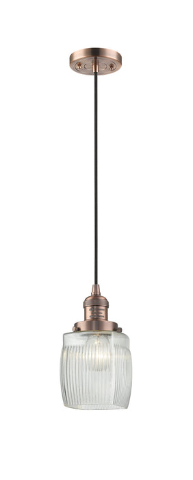 Innovations - 201C-AC-G302-LED - LED Mini Pendant - Franklin Restoration - Antique Copper