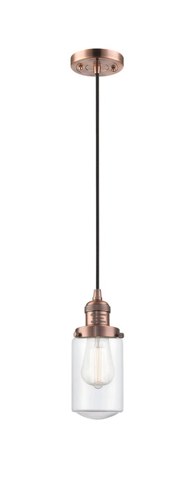 Innovations - 201C-AC-G312 - One Light Mini Pendant - Franklin Restoration - Antique Copper