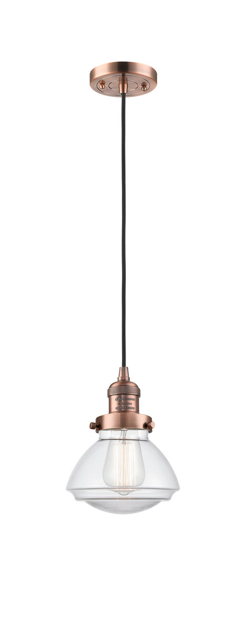 Innovations - 201C-AC-G322-LED - LED Mini Pendant - Franklin Restoration - Antique Copper