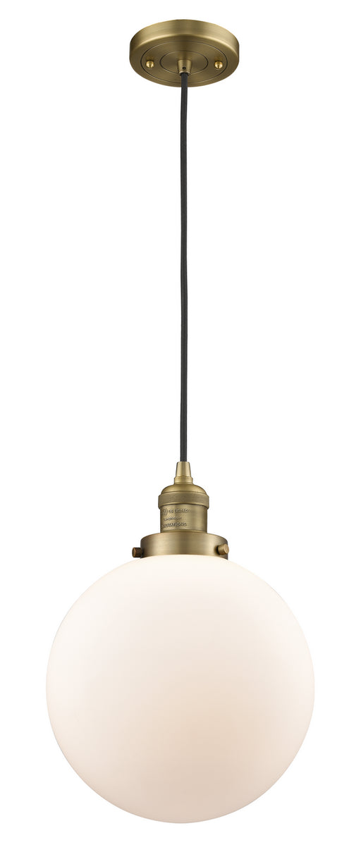 Innovations - 201C-BB-G201-10-LED - LED Mini Pendant - Franklin Restoration - Brushed Brass