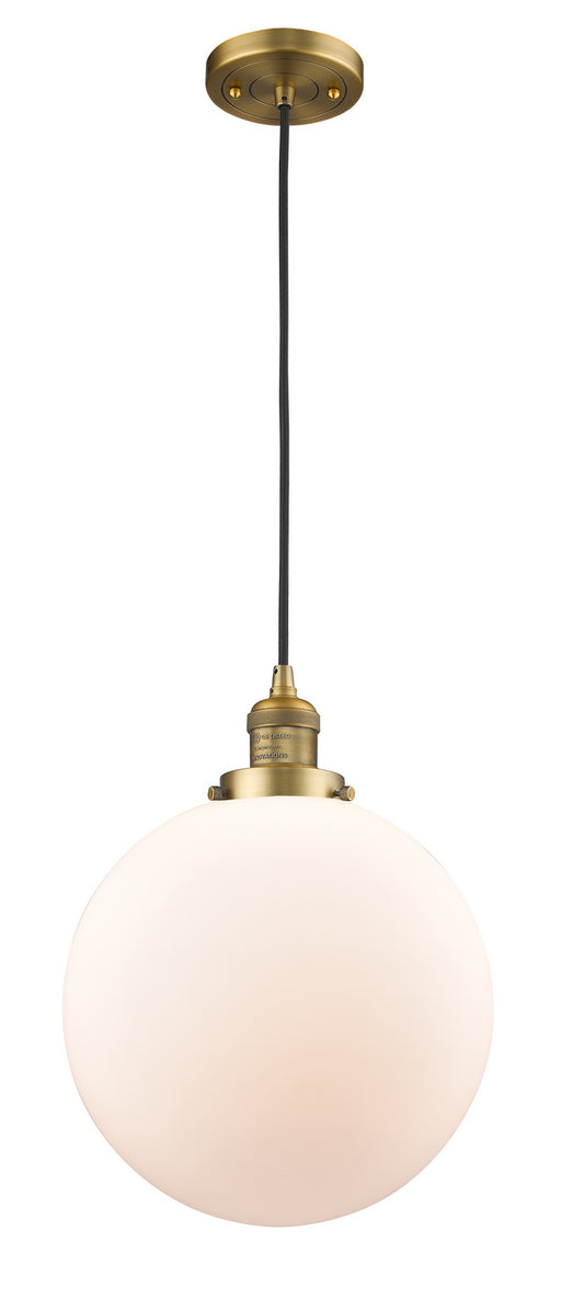 Innovations - 201C-BB-G201-12 - One Light Mini Pendant - Franklin Restoration - Brushed Brass