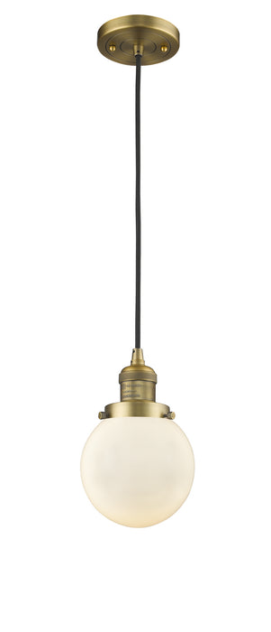 Innovations - 201C-BB-G201-6-LED - LED Mini Pendant - Franklin Restoration - Brushed Brass