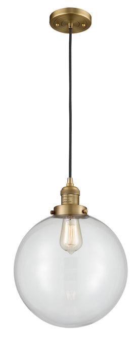 Innovations - 201C-BB-G202-12 - One Light Mini Pendant - Franklin Restoration - Brushed Brass