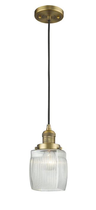 Innovations - 201C-BB-G302-LED - LED Mini Pendant - Franklin Restoration - Brushed Brass