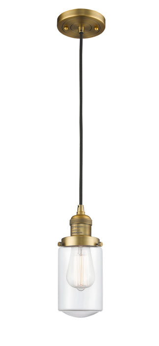 Innovations - 201C-BB-G312 - One Light Mini Pendant - Franklin Restoration - Brushed Brass